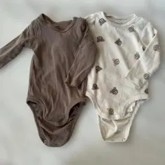 H&M オーガニックコットン ロンパース 2枚セット