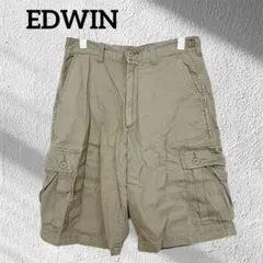 EDWIN エドウィン カーゴ ハーフパンツ W30 76cm カーキ 綿100のサムネイル