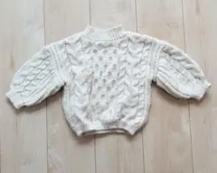 petit main アイボリー ケーブルニット Sサイズ（80サイズ）冬　長袖