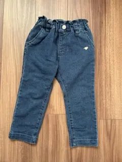 ハート型ポケット ダークブルーデニムパンツ