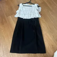 STRAWBERRY FIELDSフリル ノースリーブワンピース バイカラー