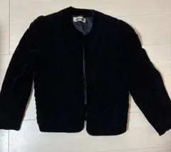 MIAN SEINE ネイビー ベルベット ノーカラージャケット11号