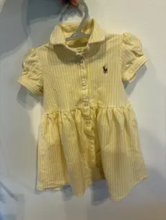 Ralph Lauren 12M イエロー　ストライプ　ワンピース