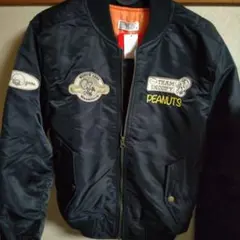 PEANUTS SNOOPY スヌーピー MA-1 ジャケット　黒