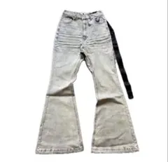 amiri 確実正規品レザー ブルー ダメージフレアデニム サイズ27 - メルカリ