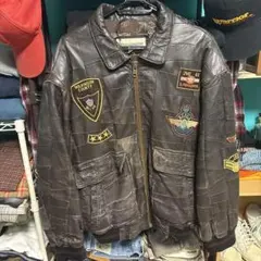 レザージャケット　loch lomond ヴィンテージ　古着　80s バイカー