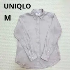 UNIQLO ユニクロ プレミアムリネンシャツ 薄紫 ライトパープル長袖 M