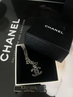 CHANEL シャネル　ネックレス　ココマーク　ブラック　シルバー　ビンテージ