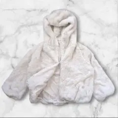 axes femme ファージャケット フェイクファー フード付き 白