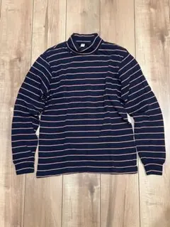 UNIQLO ネイビー ストライプ 長袖 Tシャツ S