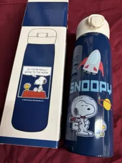 新品✨ スヌーピーワンプッシュステンレスボトル500ml 青のサムネイル