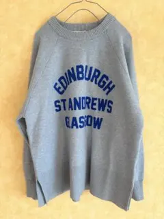 【新品】ロゴジャカードニット　サマンサモスモス　グレー freesize