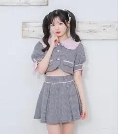 honey cinnamon 袖リボン配色セットアップ