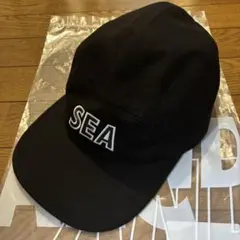 WIND AND SEA 黒キャップ　フリーサイズ