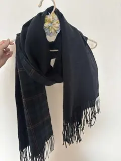 Niko and…アクリル100% ネイビーとチェック柄マフラー