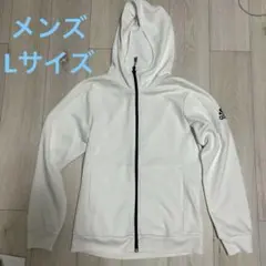 adidas メンズ パーカー ホワイト フルジップ ゴルフ 美品 スポーツ