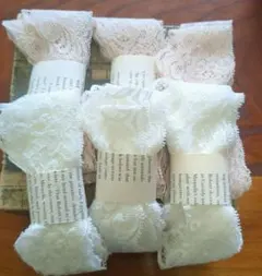 ホワイト レースリボン 6個セット 12メートル