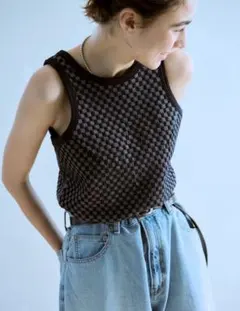 美品 Ungrid チェックジャガードタンクトップのサムネイル