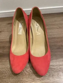 コーラルピンク スエード ハイヒール