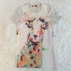VIVIENNE TAM鹿水彩画プリント 半袖チュニックのサムネイル