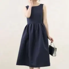 Liala×PG 美シルエット タフタ オケージョン ワンピース ネイビー L