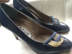 BALLY　パンプス　22.5〜23cm　ネイビー美品のサムネイル