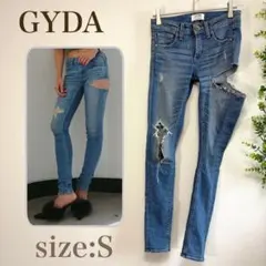 GYDA ジェイダ　SIDE RIPPED スキニーデニムパンツ　アイスブルー