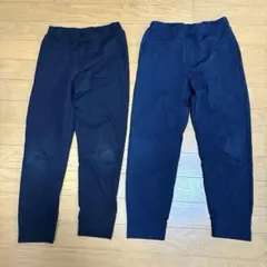UNIQLOウルトラストレッチアクティブジョガーパンツ黒、紺色2枚組　130cm