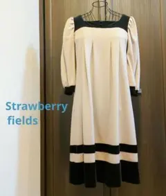 Strawberryfieldsポイントベロアロマンチックワンピース　M