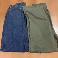 GU イージーパンツ デニム カーキのサムネイル