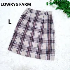 LOWRYS FARM ローリーズファーム チェック柄タイトスカート 冬 L 茶