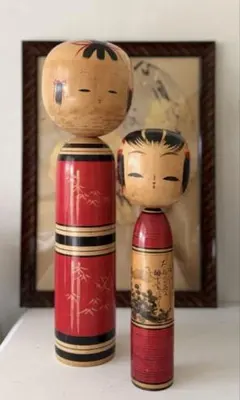 希少 大型こけし 43cm カワムラ作 30cm 伝統こけし セット 昭和レトロ