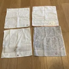 ウォッシュタオル 4枚セット　今治　白　グレー　綿　タオルハンカチ　ハンドタオル