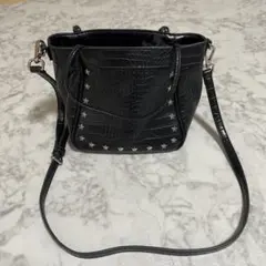 【ROSE BUD】美品　黒 クロコダイル風 バッグ 星型スタッズ