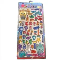 3D立体ぷっくりアニマルフードデコシール 透明クリア 強粘着 type2