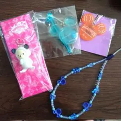 ディズニー ミッキーマウス ストラップ 4点セット