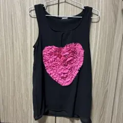 ANAP ブラック ピンクハート フリル タンクトップのサムネイル