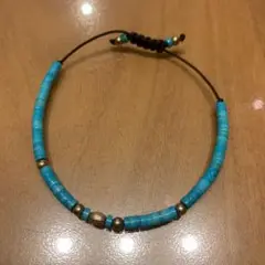 ミサンガ　ブレスレット　ターコイズ　小さめ