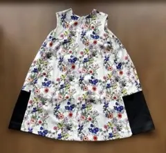 ☆美品☆ FLICKA 花柄ノースリーブひざ丈ワンピース　日本製のサムネイル