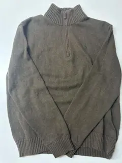 ラルフローレン ニット セーター ハーフジップ コットンニット　ブラウン　L