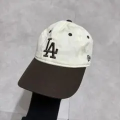 LA キッズ ニューエラキャップ ブラウンアイボリー