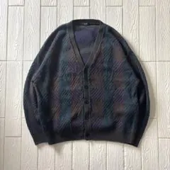 BEAMS HEART ビームス 総柄 カーディガン L ニット