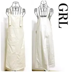 GRL フェイクレザージャンパースカート 白 M 春夏秋冬【adf019】