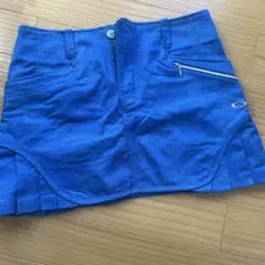 Oakley ゴルフウェア プリーツスカート 青 ジッパーポケット付き