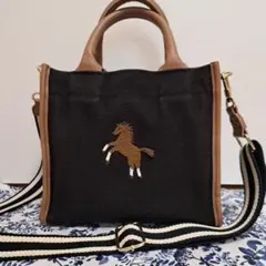 セブンテンバイミホカワヒト☆馬刺繍　トートバック　very別注