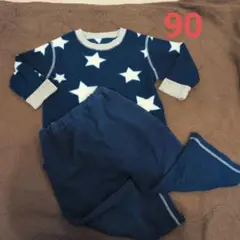 ネイビー星柄フリースパジャマ 90cm