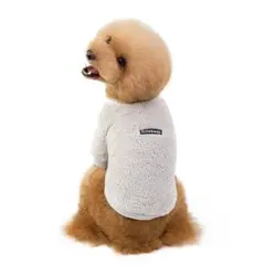 【新品】犬服 冬用 フリース モコモコ かわいい シルバー 小型犬