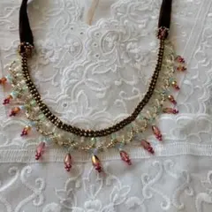 ハンドメイド 多層ビーズネックレス