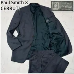 【美品】ポールスミス イタリア生地チェルッティ スーツ セット ダークグレー M