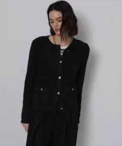 cafune カフネ ドルマンドレープワッシャージャケット ブラック - メルカリ